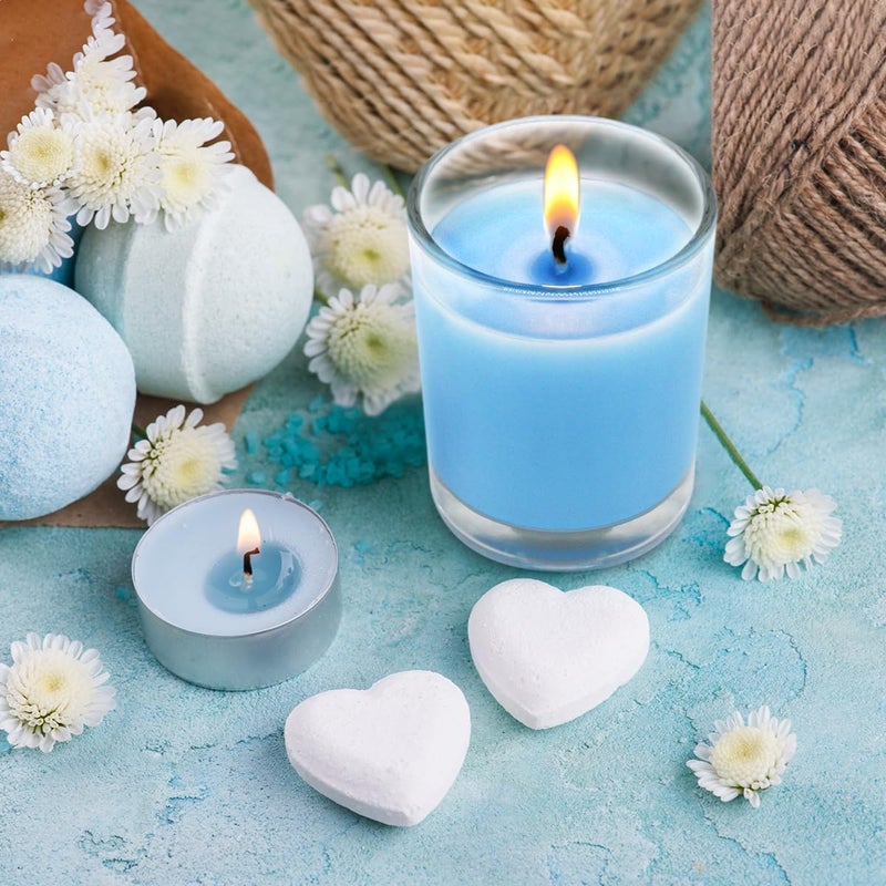 BERYSCEN Set of 4 Babyblue Votive Candles Clear Glass Filled Unscented Soy Wax Candle for Home Spa Weddings Holiday Baby-Shower Party and DIY - Image 2